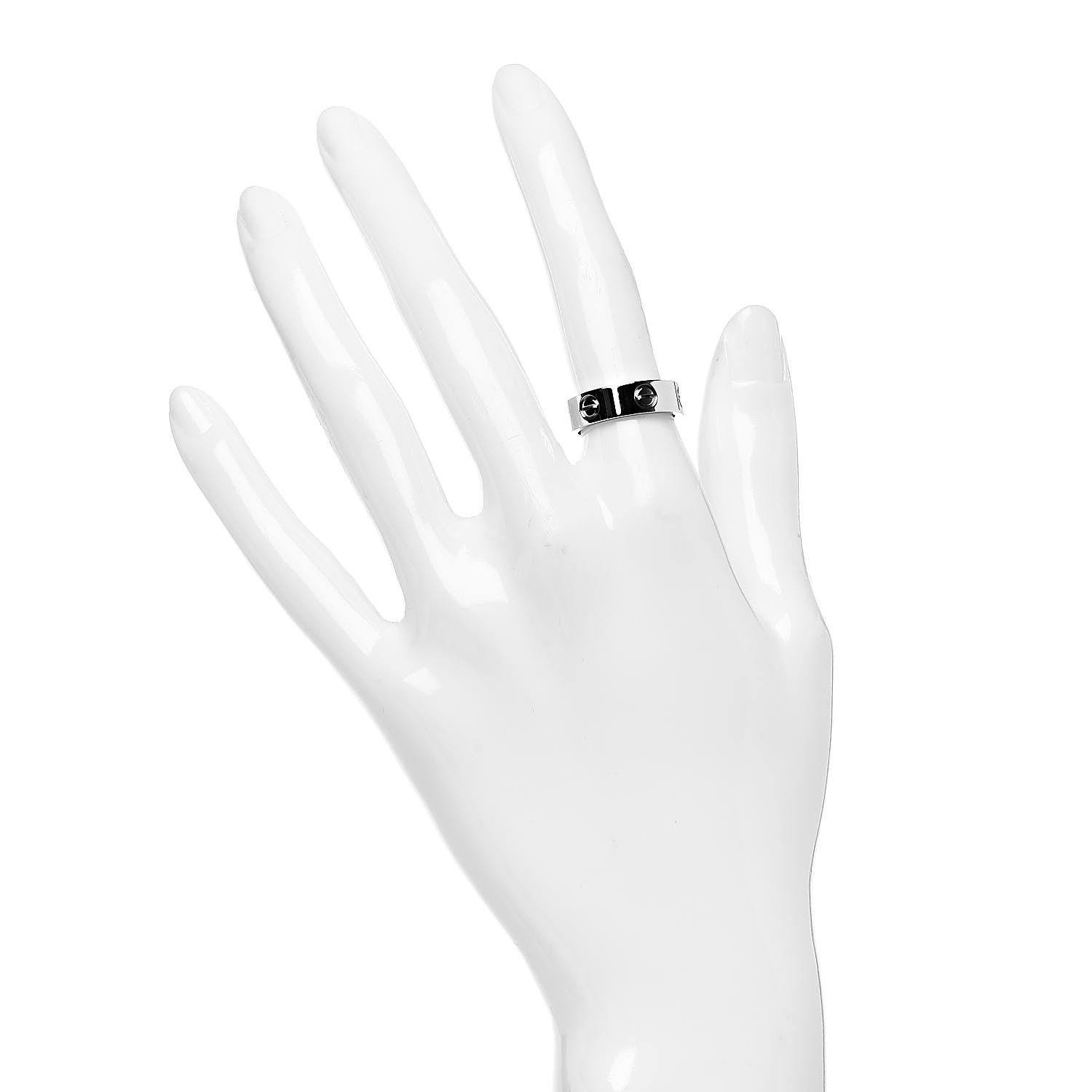 Cartier 18K White Gold 5.5mm LOVE Ring 51 5.75 2 of 5