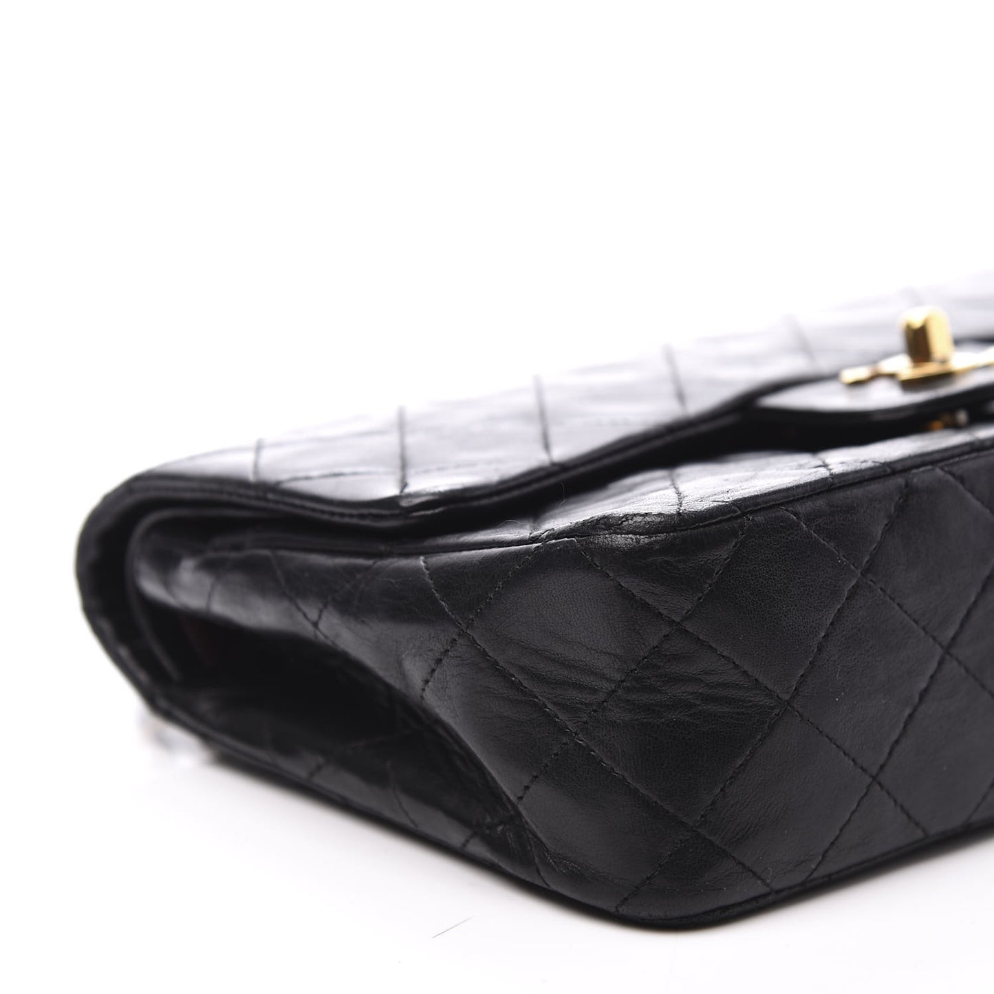Lambskin Quilted Small Double Flap Black