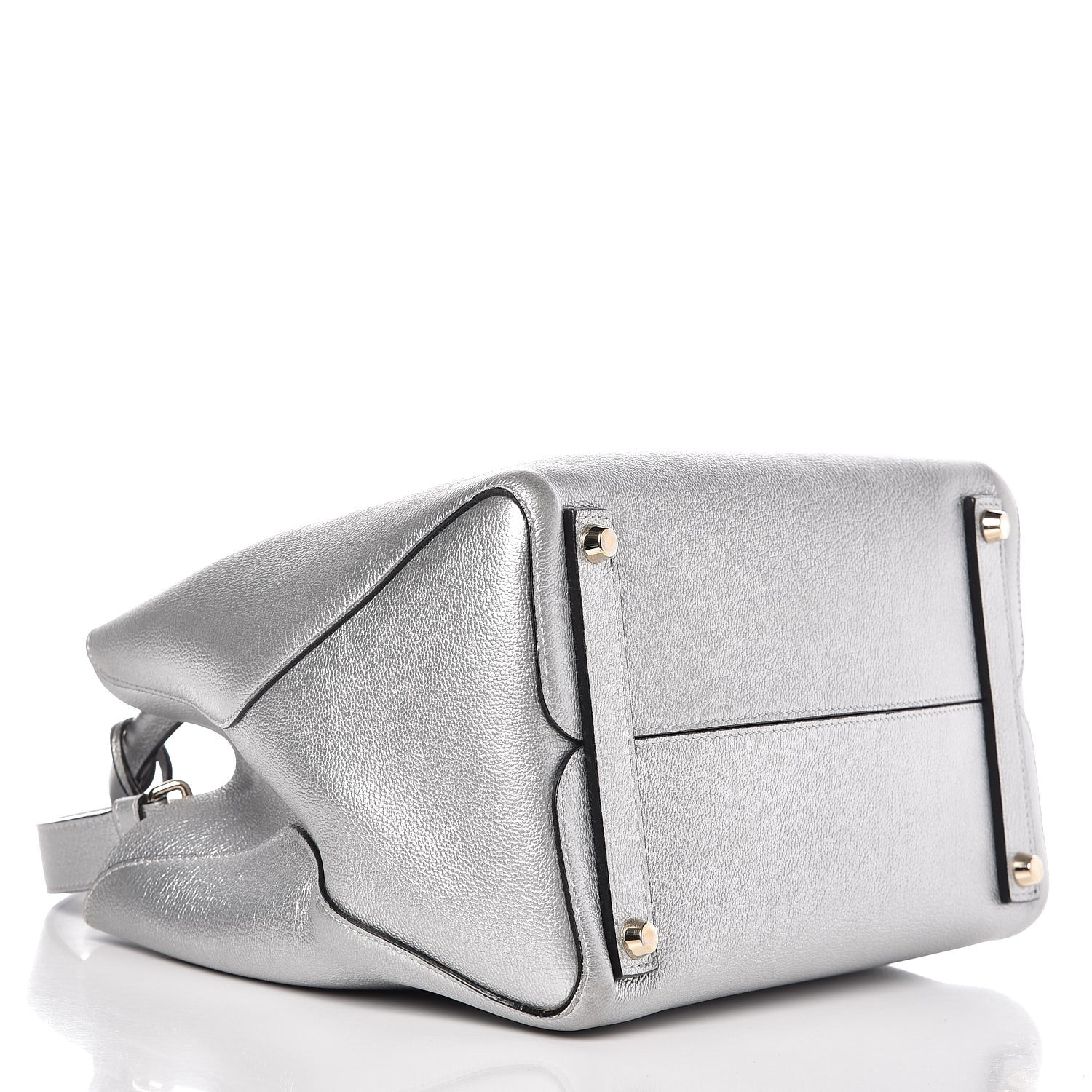 Christian Dior Metallic Supple Grained Calfskin Medium Open Bar Tote Silver 5 of 8