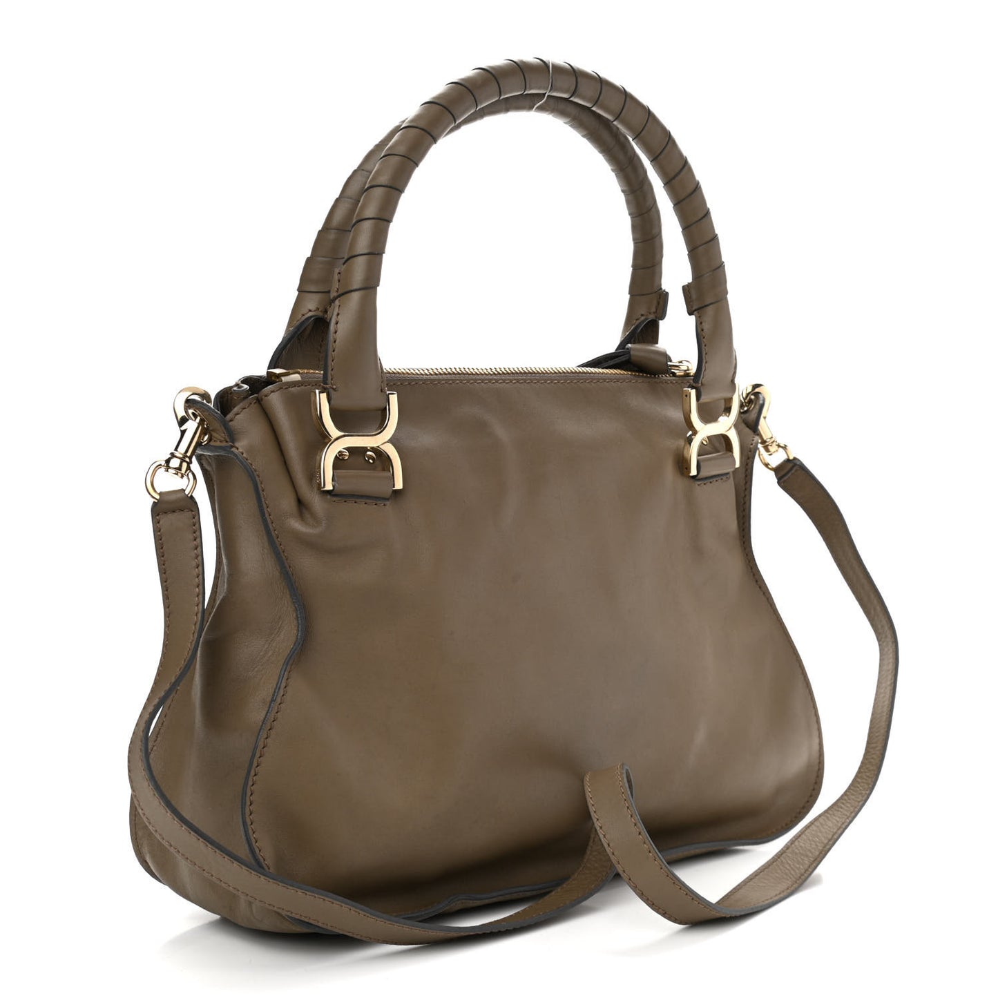 Calfskin Medium Marcie Satchel Anchor Grey