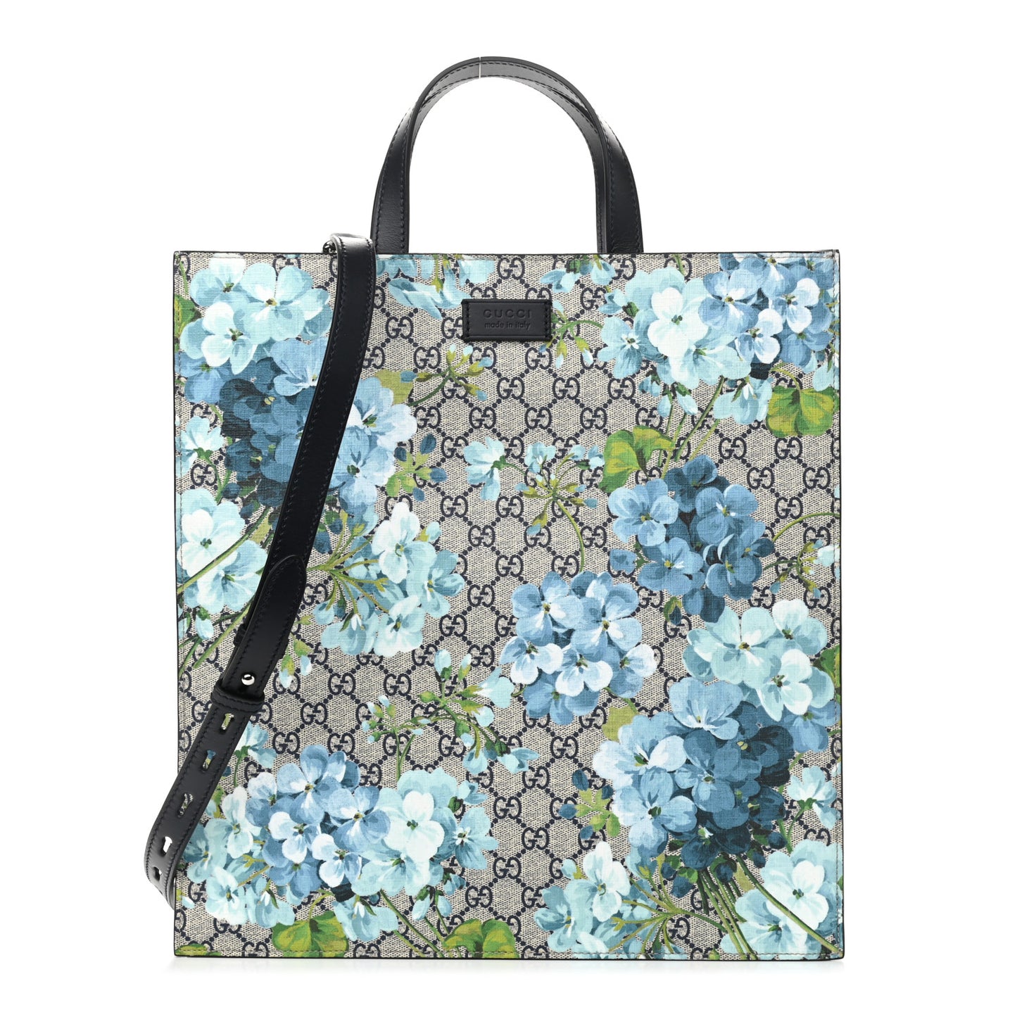 Soft GG Supreme Monogram Blooms Vertical Tote Blue