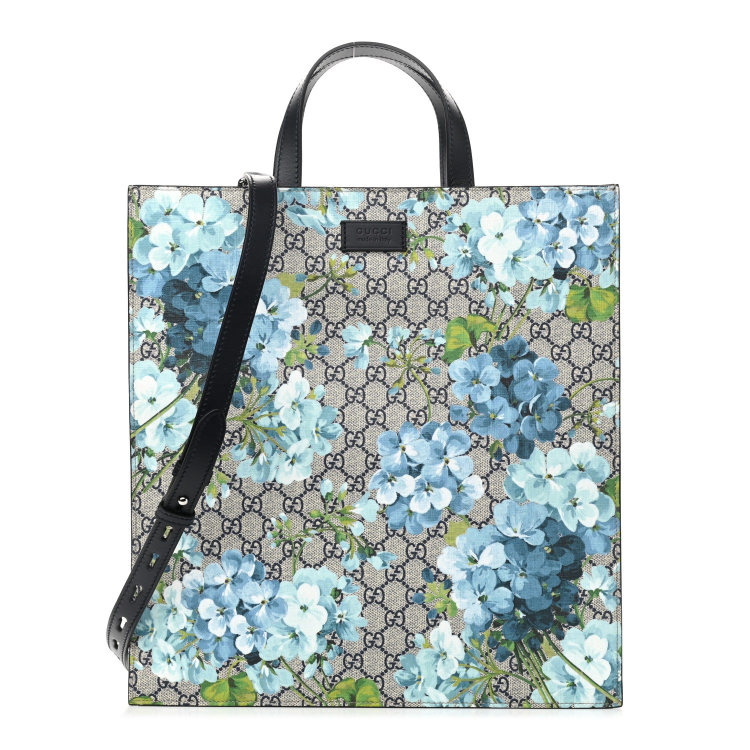 Gucci Soft GG Supreme Monogram Blooms Vertical Tote Blue 1 of 10