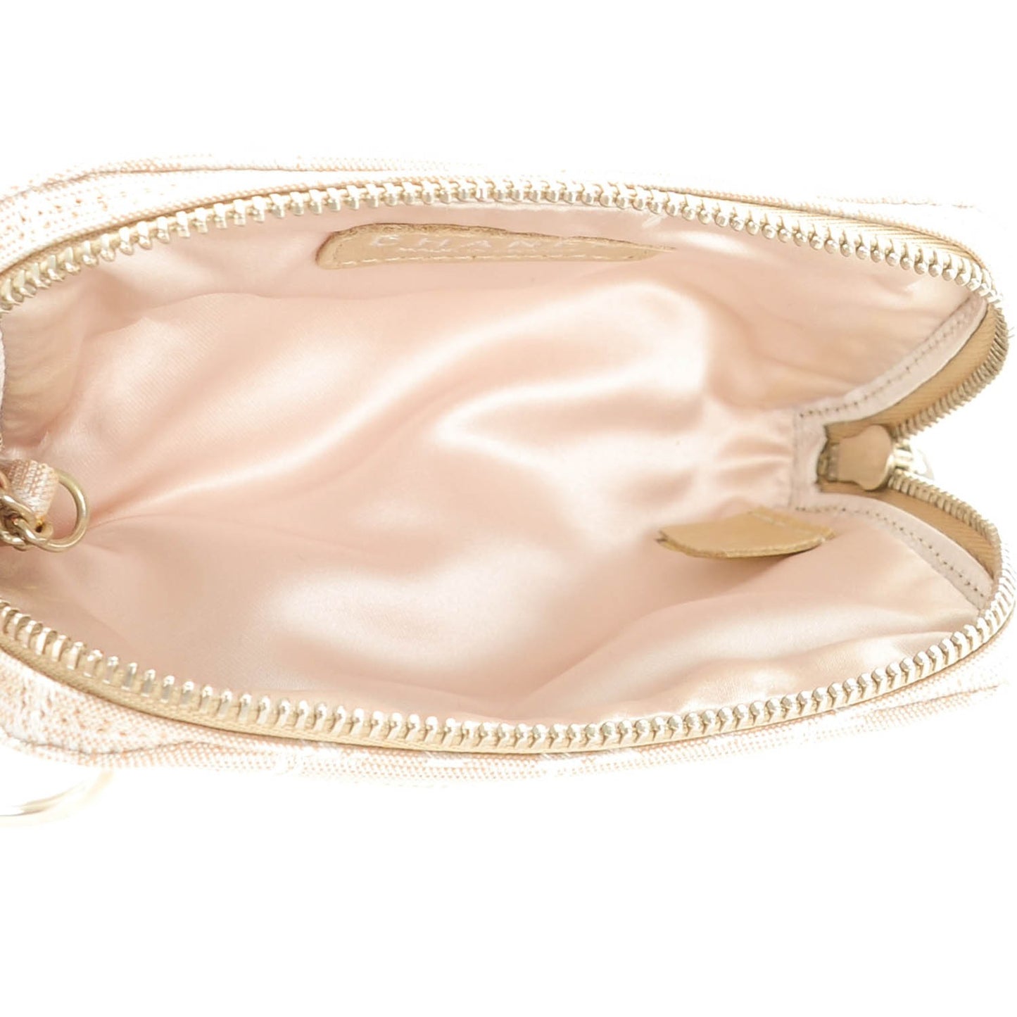 Nylon Travel Coin Purse Case Beige