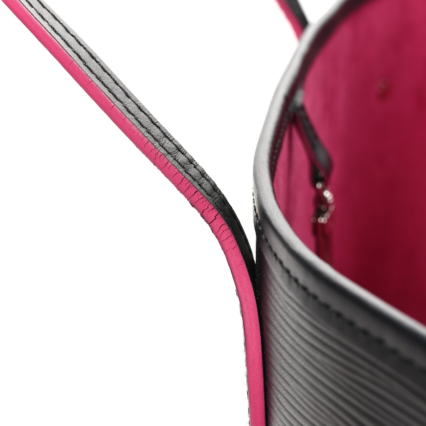 Epi Neverfull MM Black Hot Pink