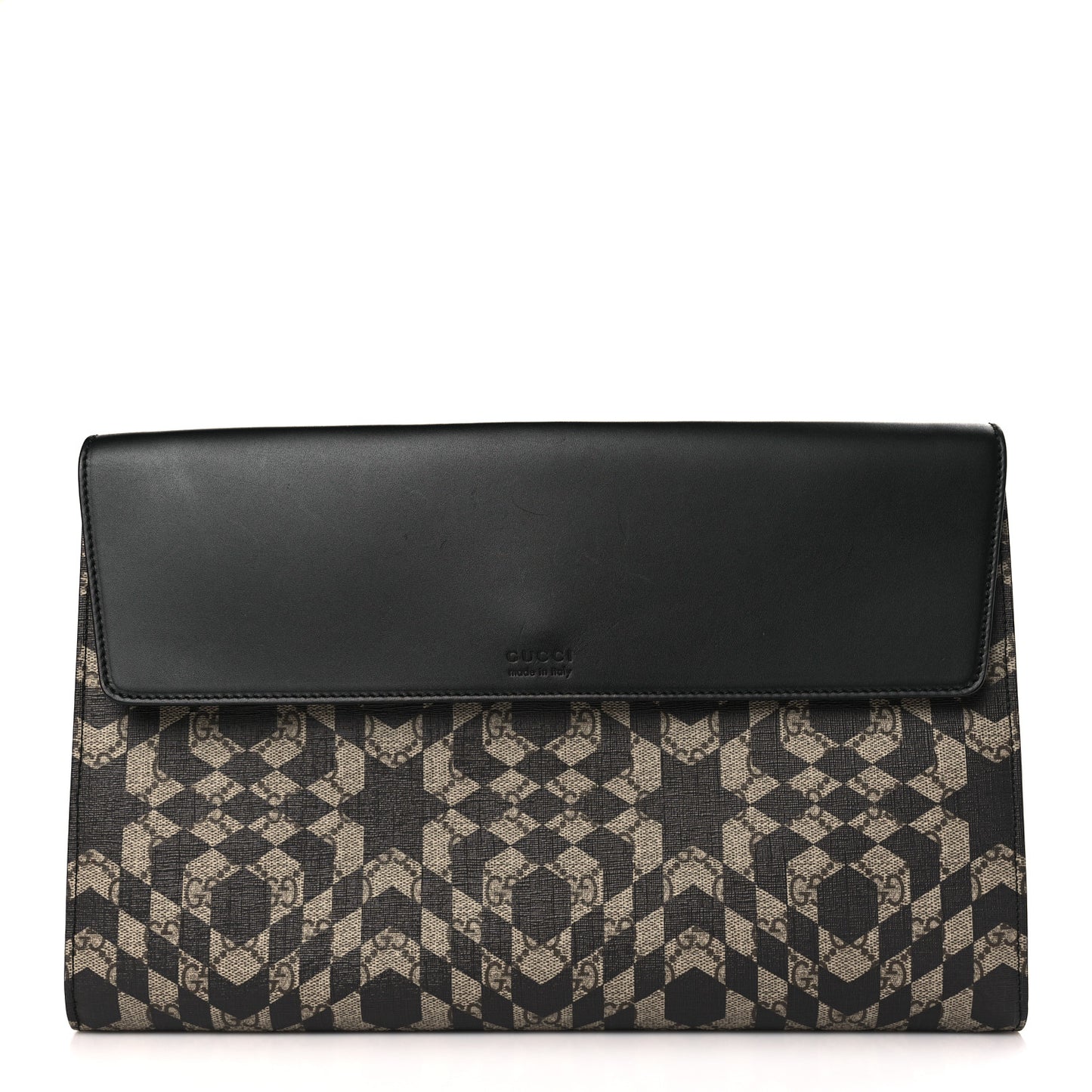 GG Supreme Monogram Caleido Print Clutch Black