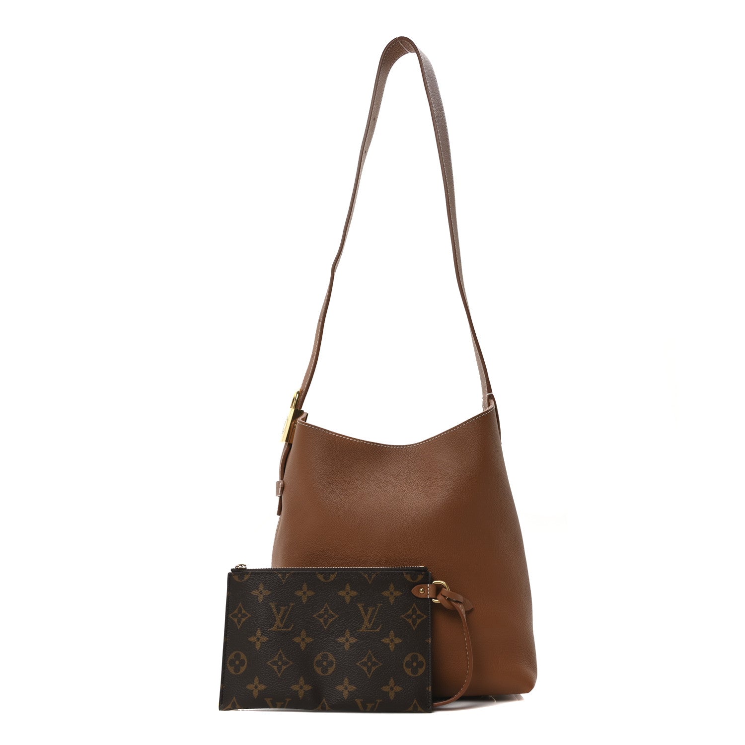 Louis Vuitton Grained Calfskin Low Key Hobo PM Cognac 3 of 10