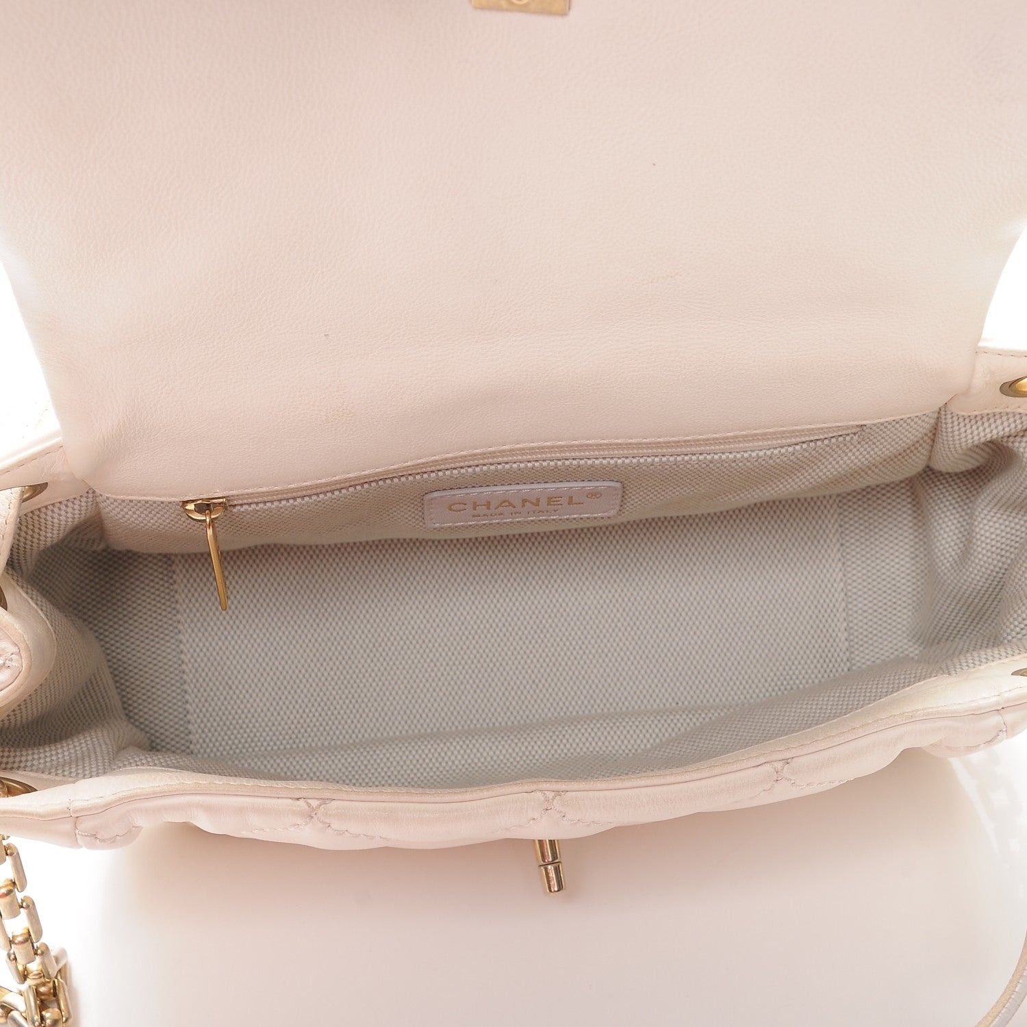 Chanel Calfskin Quilted Retro Chain Flap Beige 5 of 13