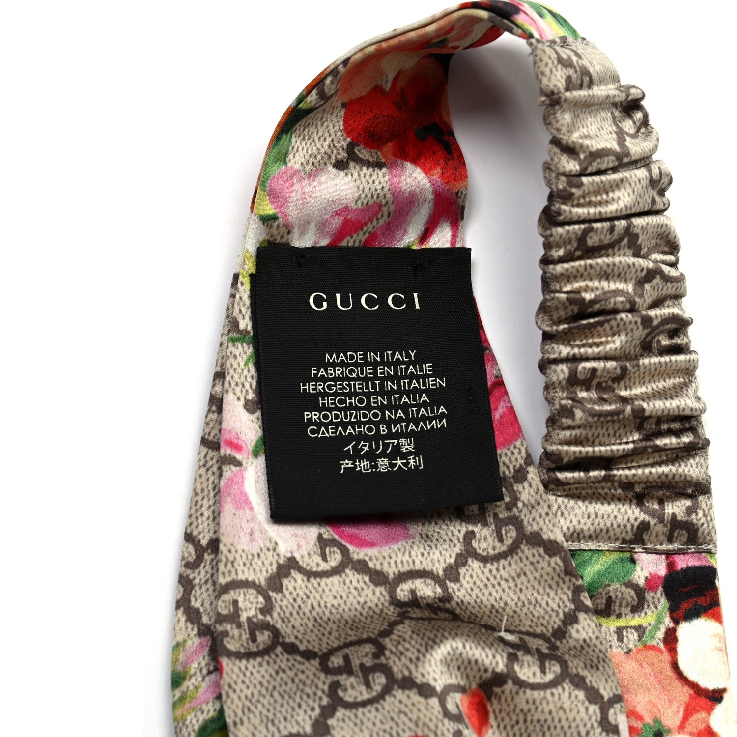 Gucci Silk Monogram Blooms Print Headband Antique Rose 6 of 6