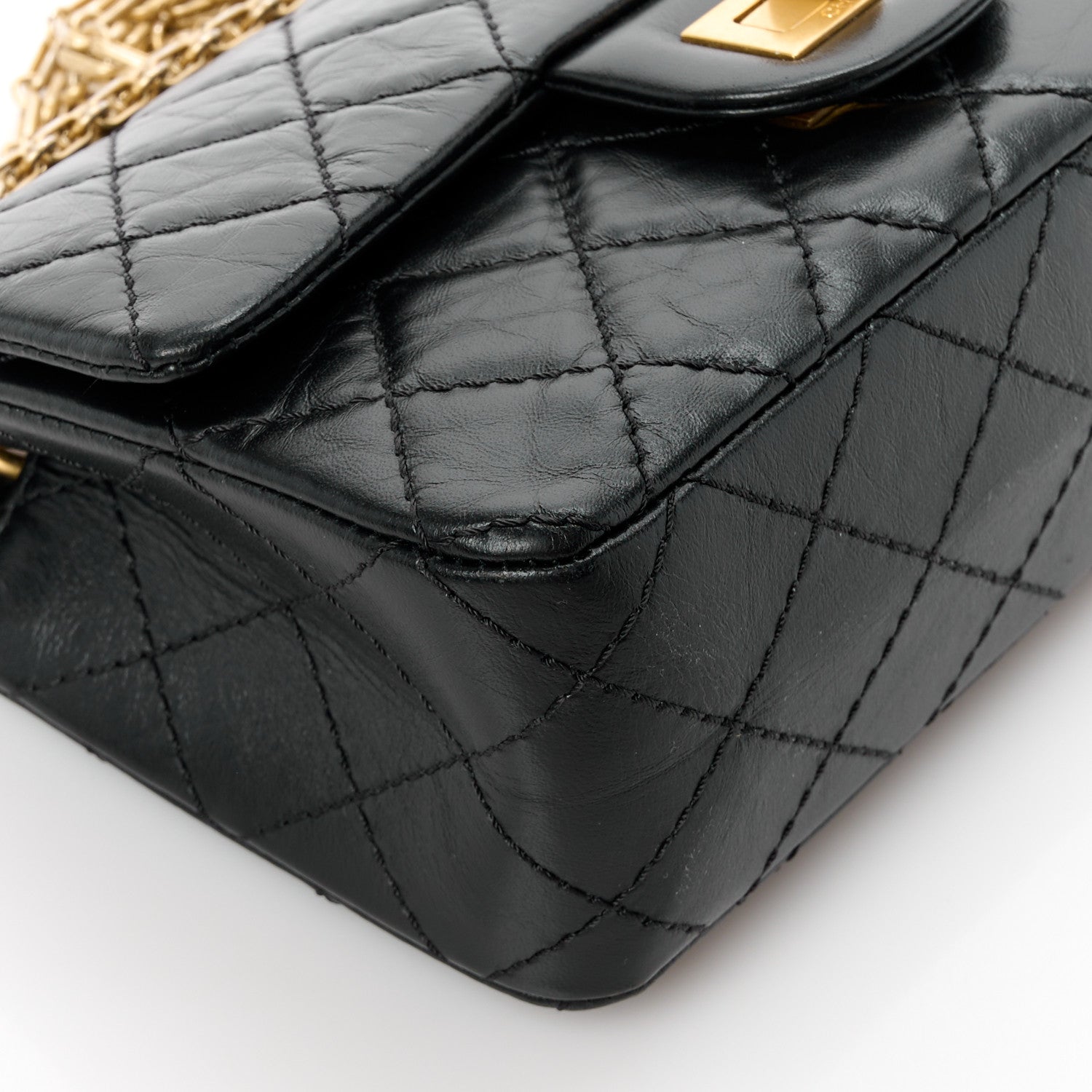 Chanel Aged Calfskin Quilted 2.55 Reissue Mini Flap Black 9 of 11