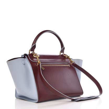 Celine Smooth Calfskin Small Bi-Color Trapeze Burgundy Azur 4 of 9