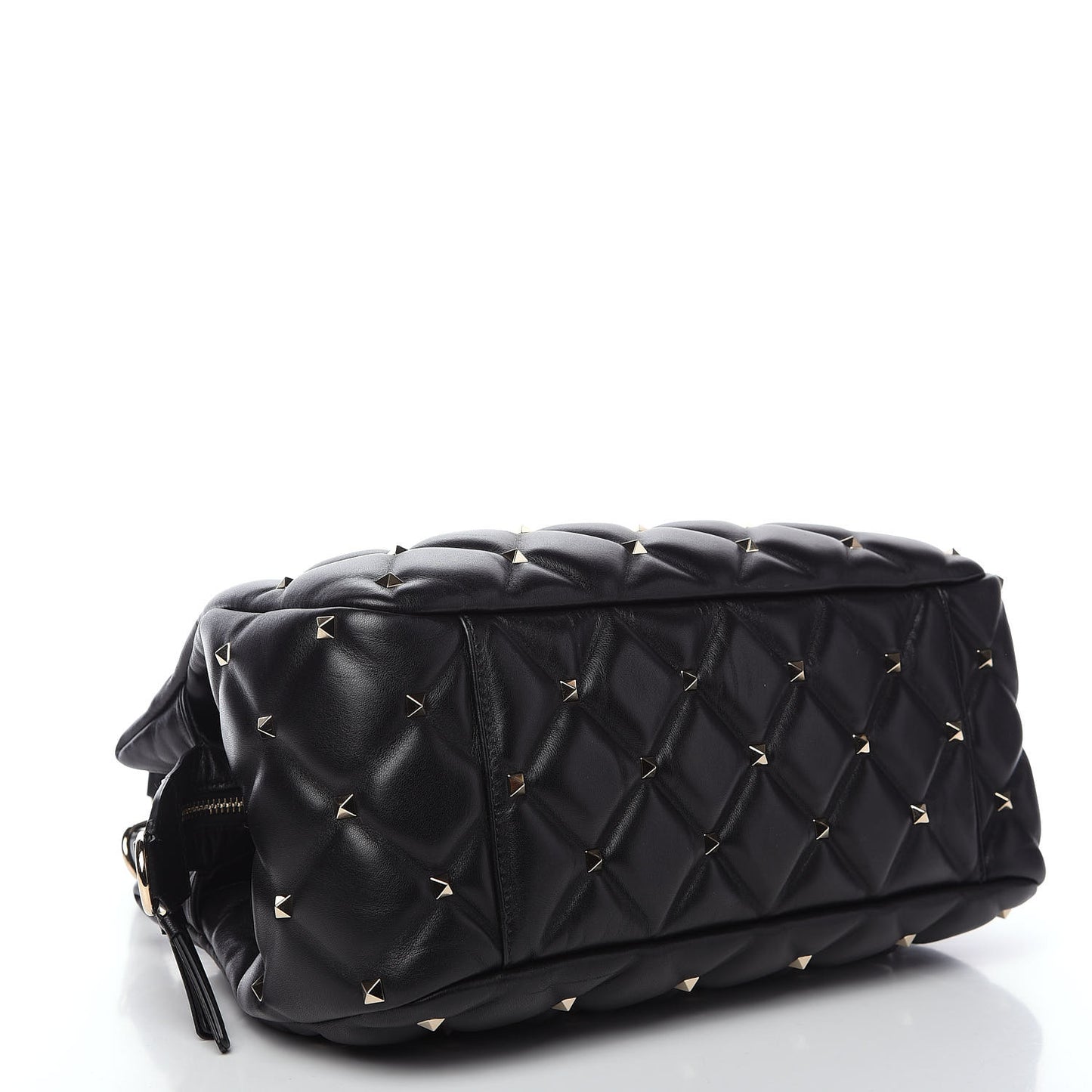 Nappa Candystud Double Handle Shoulder Bag Black