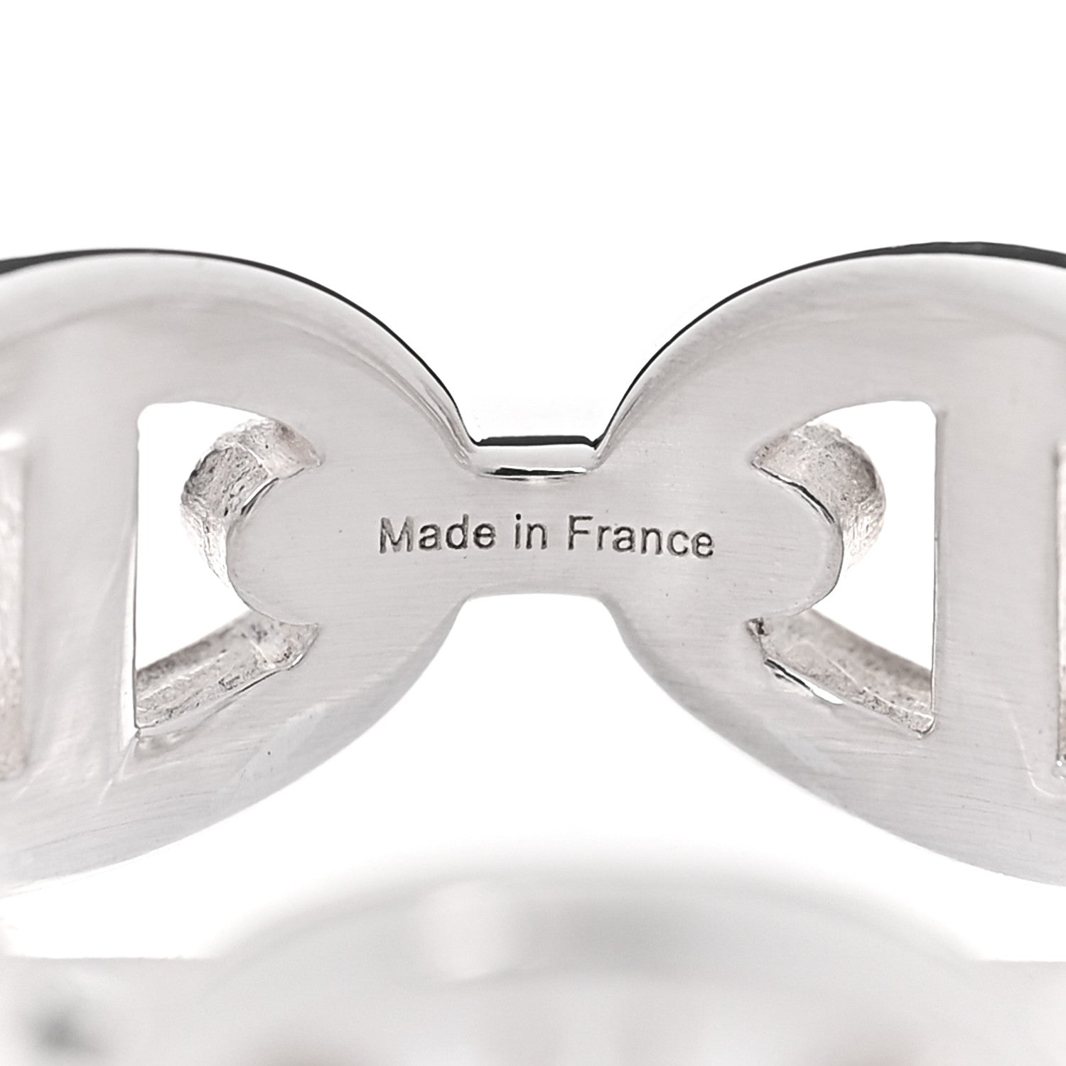 Hermes Sterling Silver PM Chaine d'Ancre Enchainee Band Ring 52 6 5 of 8