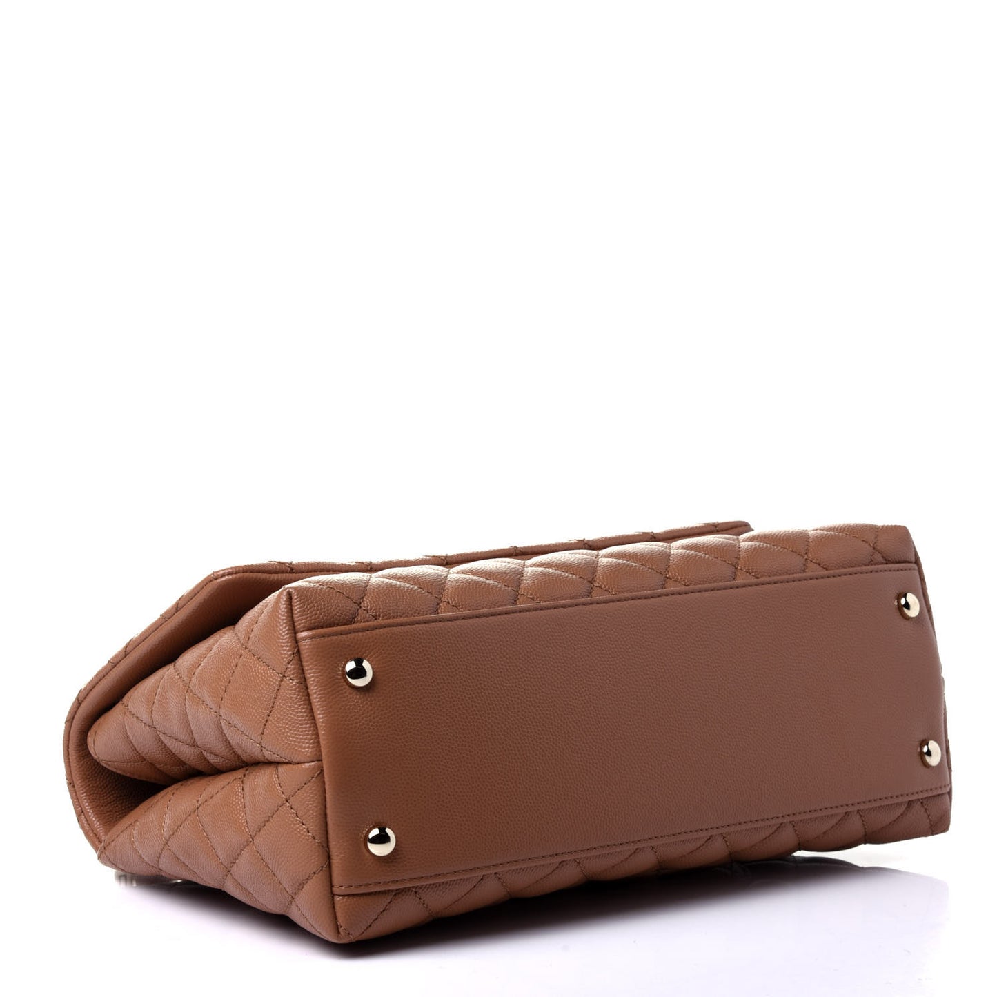Caviar Quilted Small Coco Handle Flap Brown