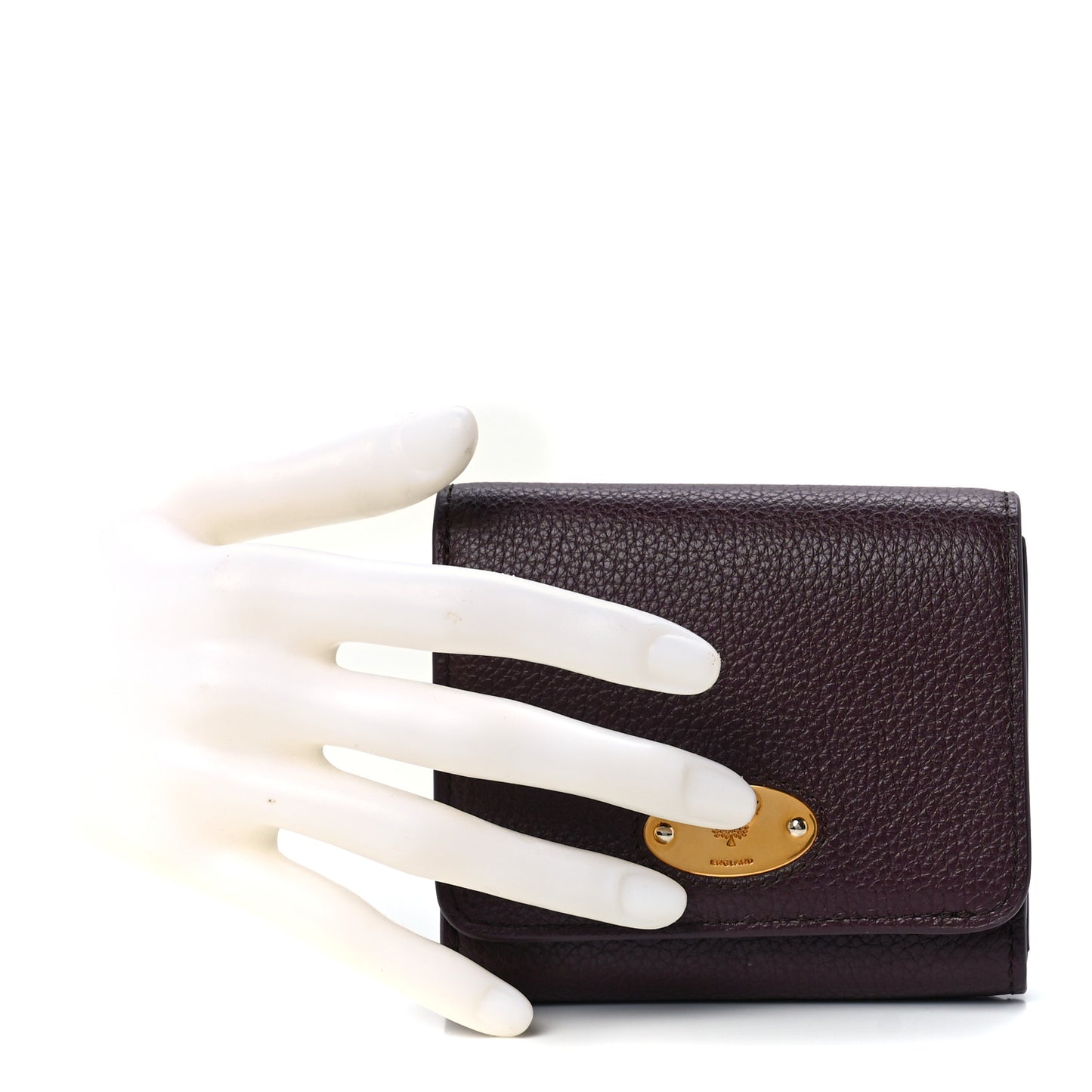 Small Classic Grain Small Plaque French Purse Wallet Oxblood