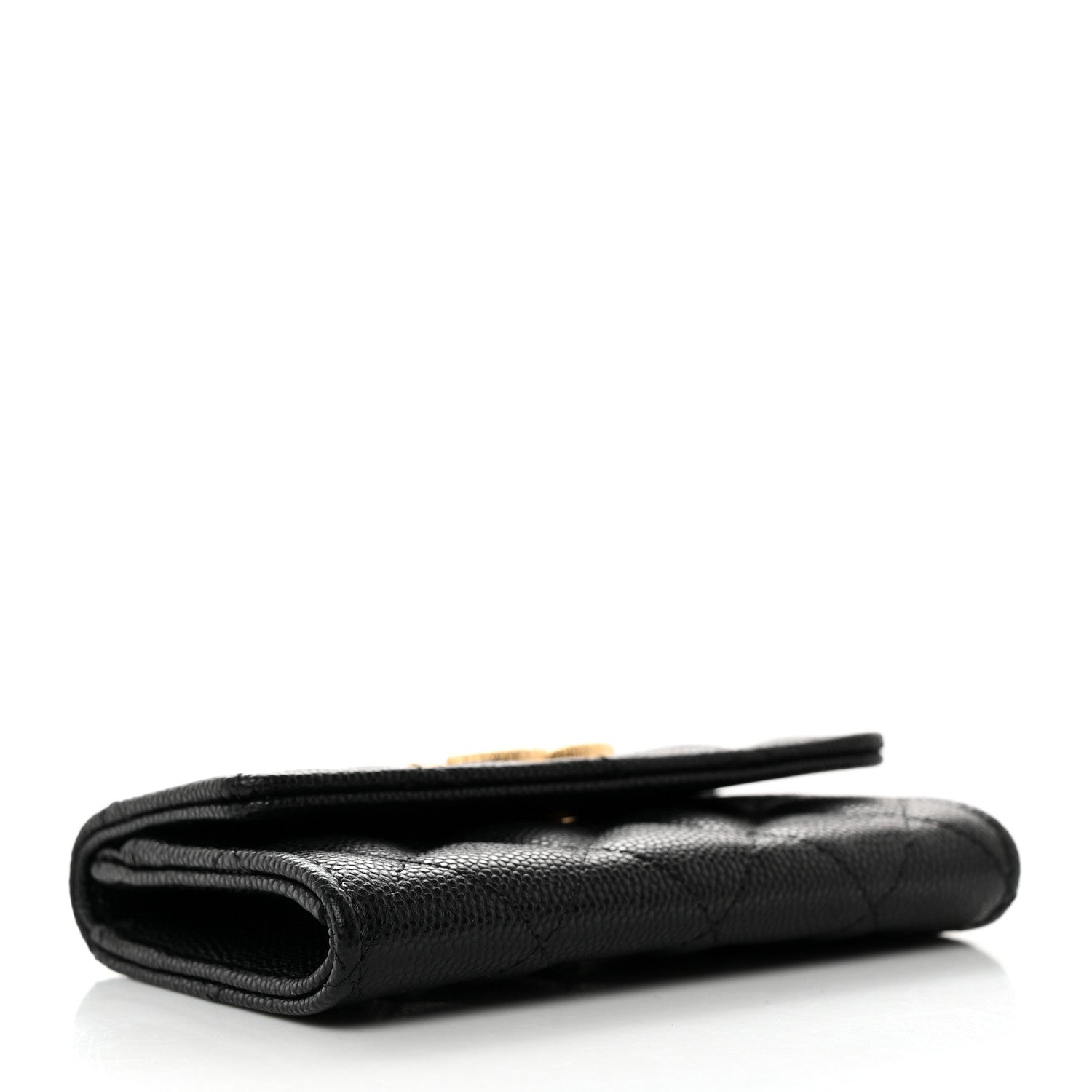 Chanel Caviar Quilted Textured CC Flap Card Holder Black 4 of 9