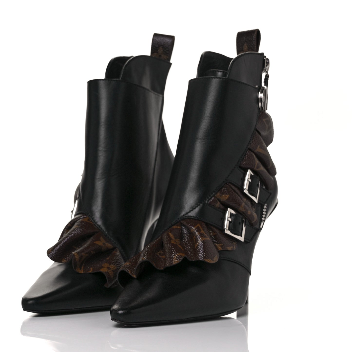 Calfskin Monogram Janet Ankle Boots 38 Black