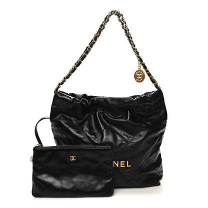 Chanel Shiny Calfskin Quilted Small Chanel 22 Black 3 of 12