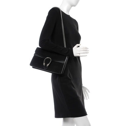 Gucci Suede Small Dionysus Shoulder Bag Black 2 of 8