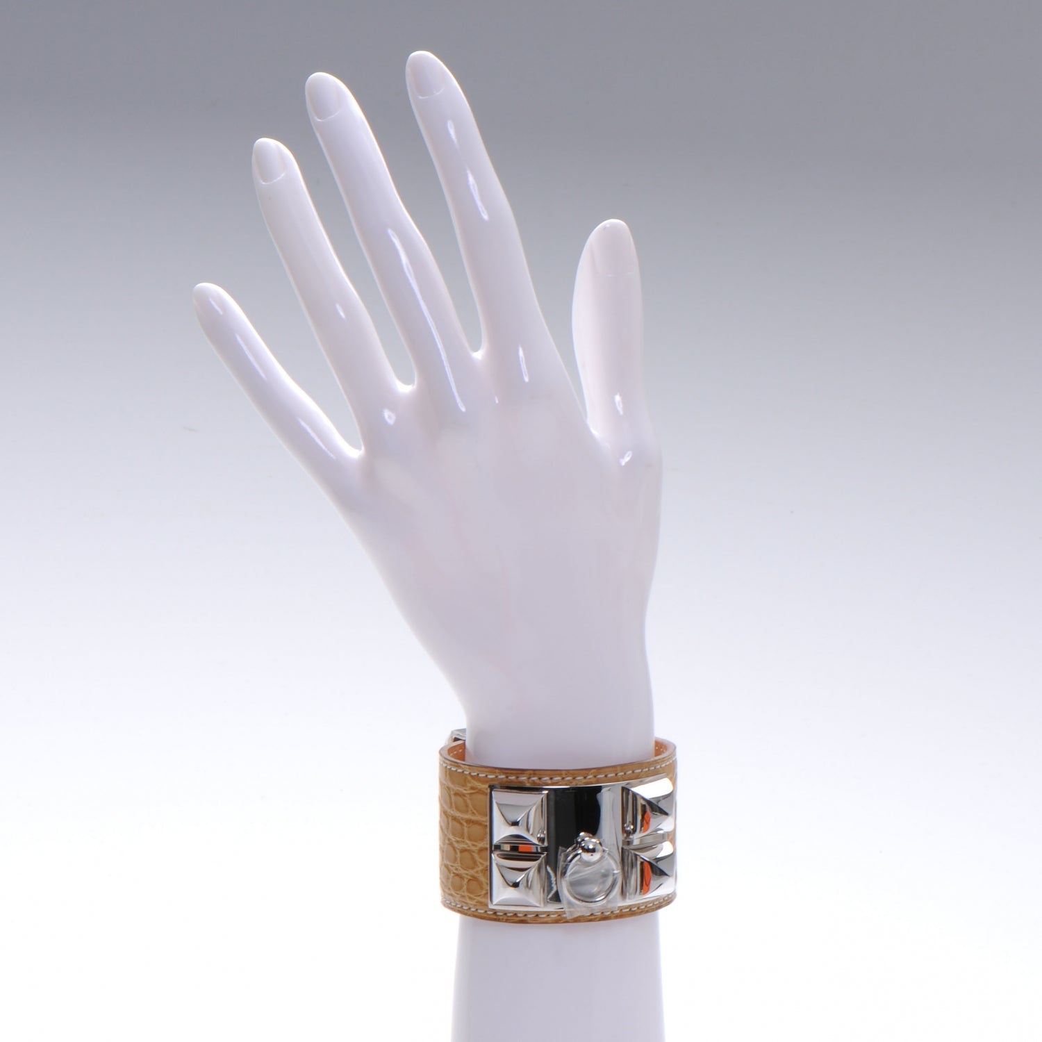 Hermes Matte Alligator Collier De Chien CDC Bracelet Maize Small 2 of 7