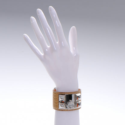 Hermes Matte Alligator Collier De Chien CDC Bracelet Maize Small 2 of 7