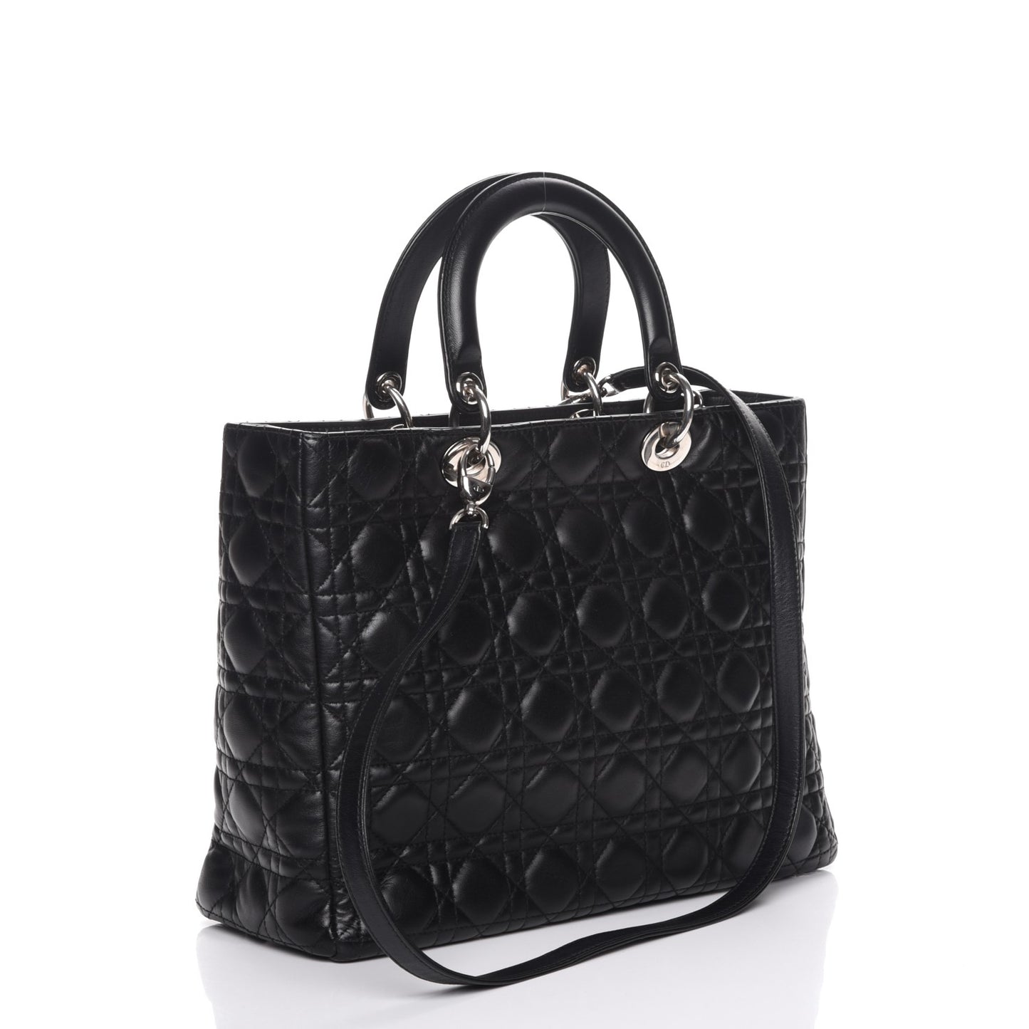 Lambskin Cannage Large Lady Dior Black
