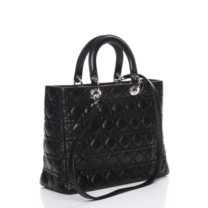 Christian Dior Lambskin Cannage Large Lady Dior Black 4 of 9