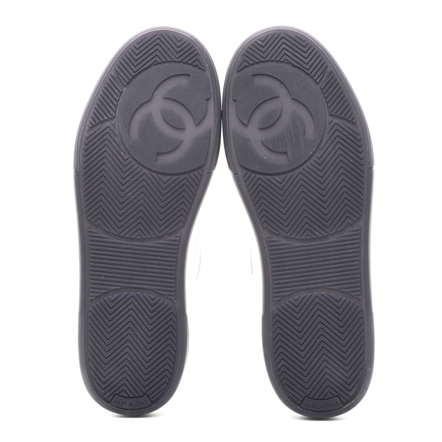 Calfskin CC Womens Sneakers 39.5 White Black