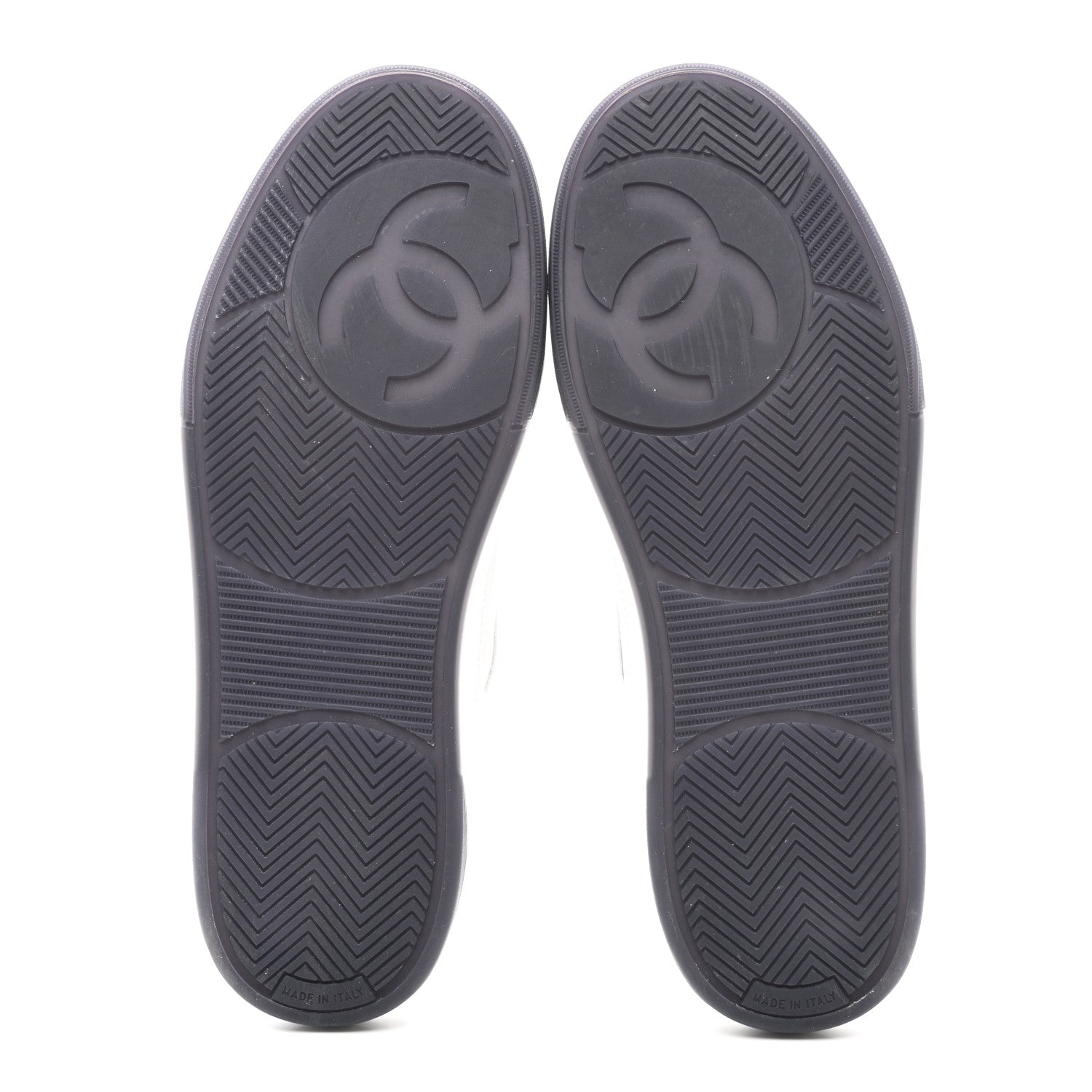 Chanel Calfskin CC Womens Sneakers 39.5 White Black 5 of 8