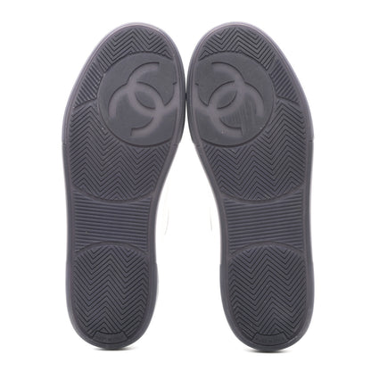 Chanel Calfskin CC Womens Sneakers 39.5 White Black 5 of 8