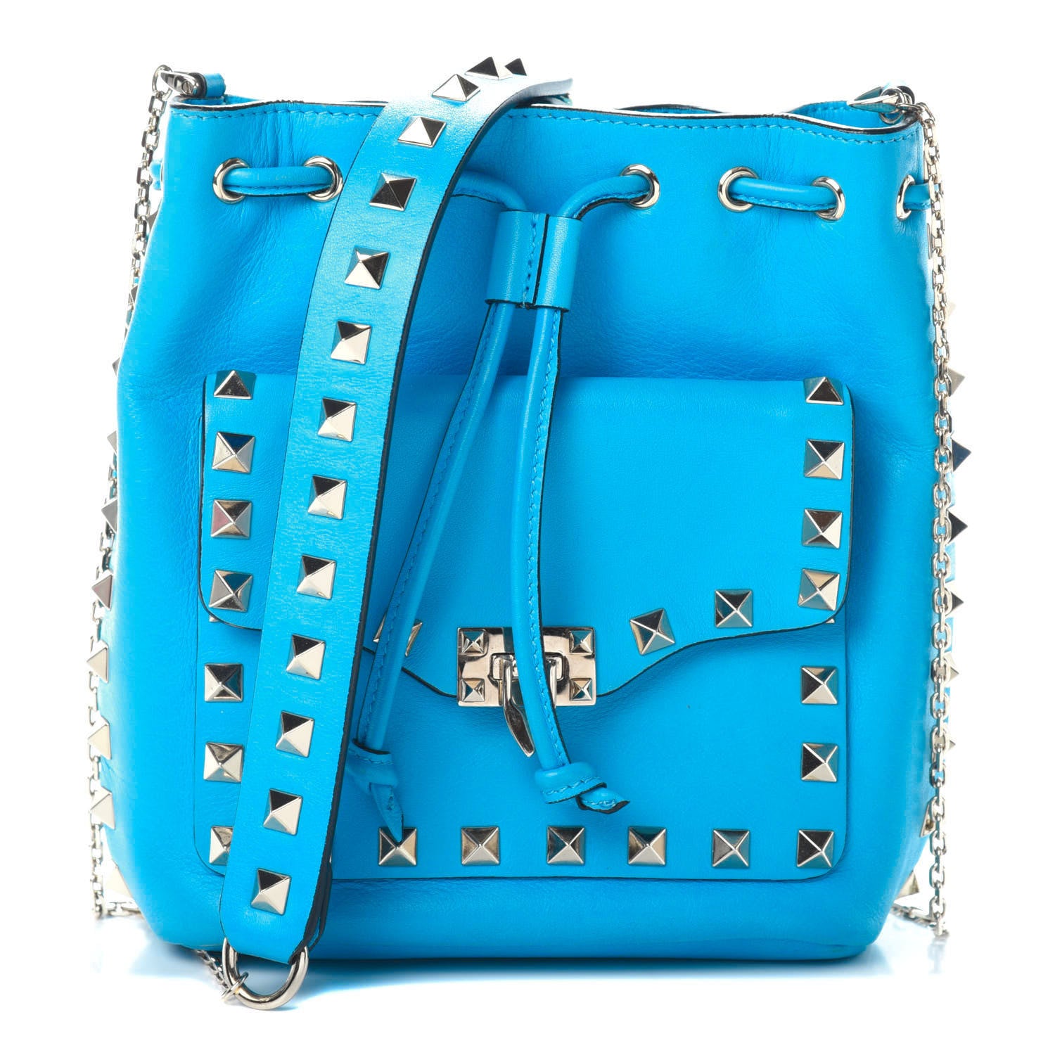 Valentino Garavani Vitello Rockstud Bucket Bag Parrot 1 of 8