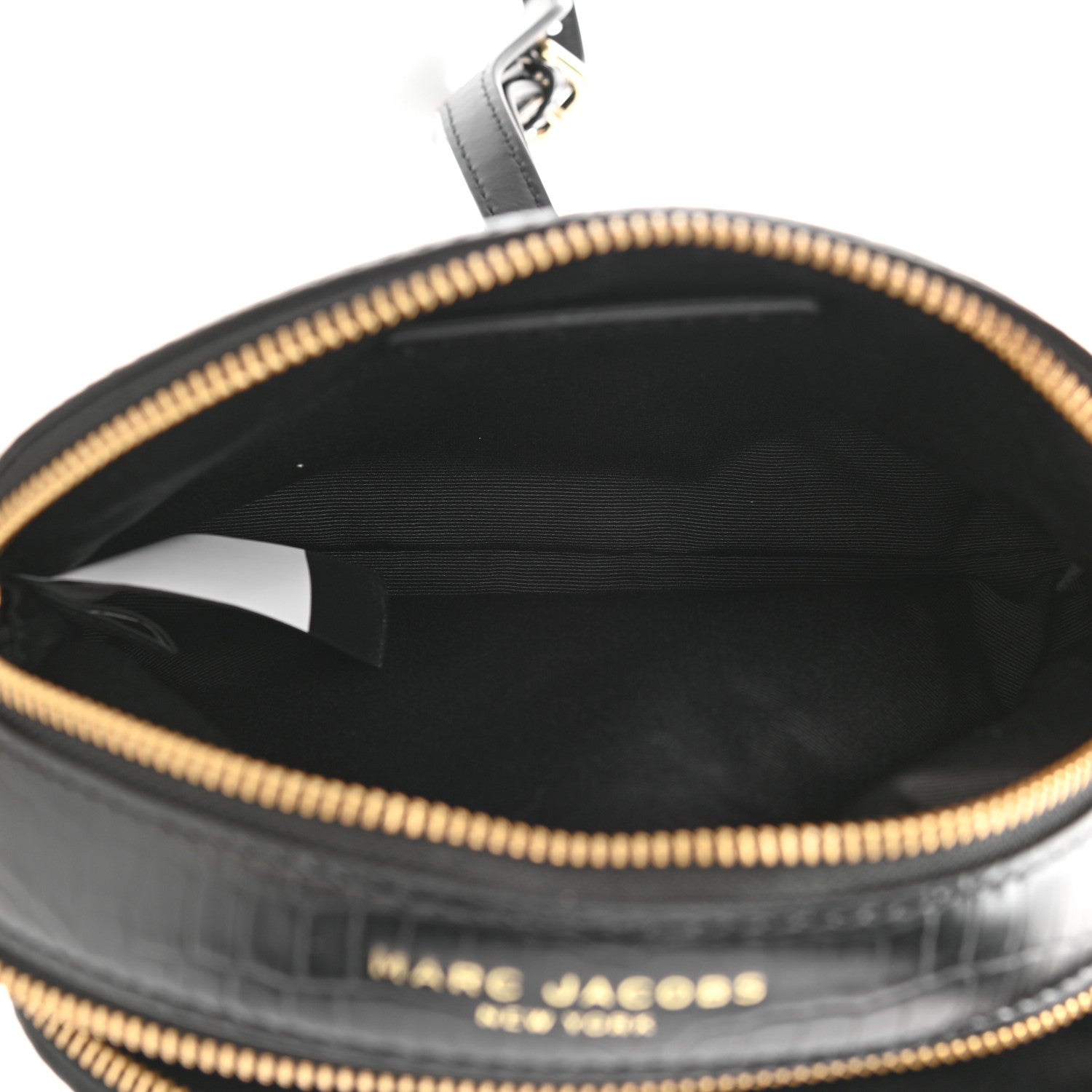 Marc Jacobs Calfskin Crocodile Embossed Shutter Camera Crossbody Bag Black 6 of 11