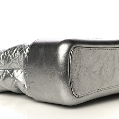 Chanel Metallic Lambskin Calfskin Quilted Medium Gabrielle Hobo Silver 14 of 14
