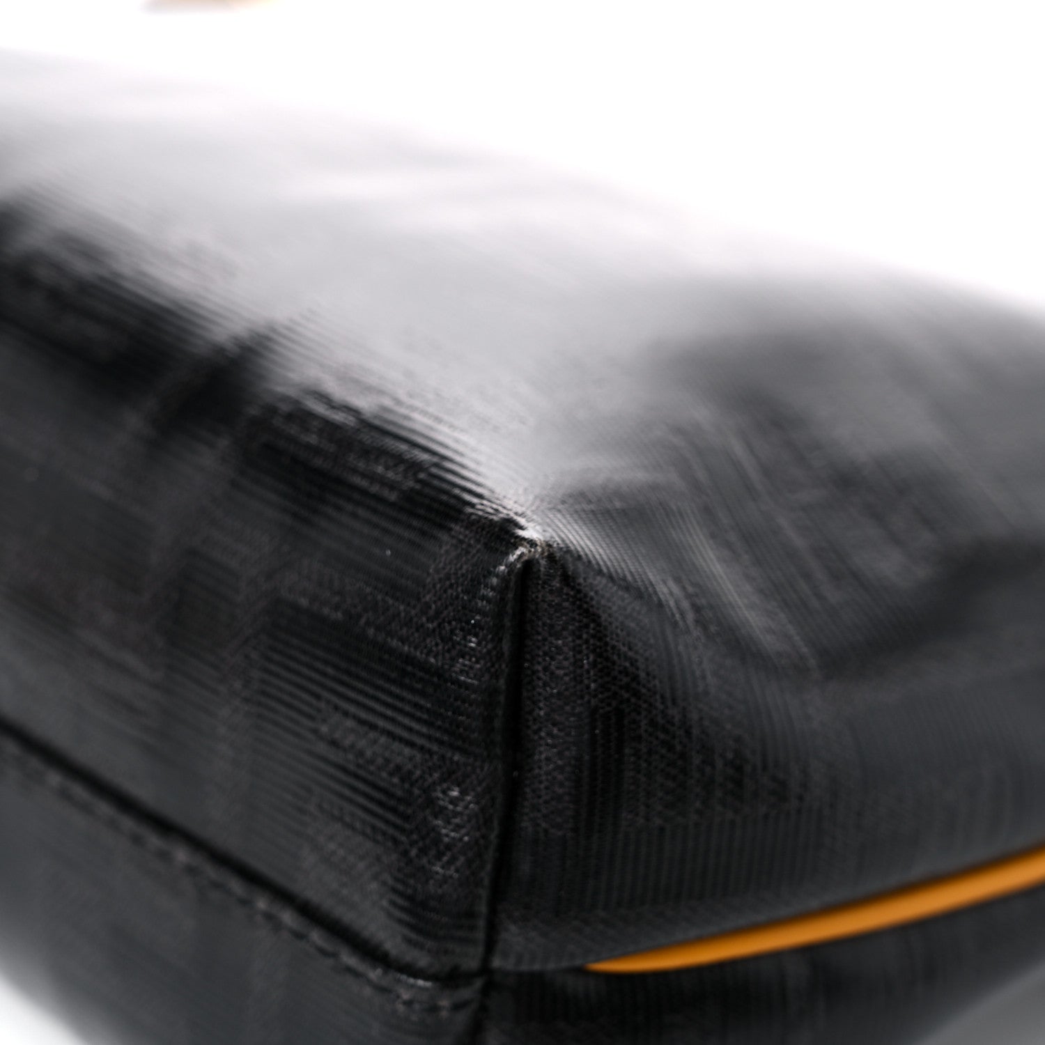 Fendi X FILA Glazed Fabric Vitello Century FF 1974 Mania Pouch Mogano Panna White Black 13 of 13