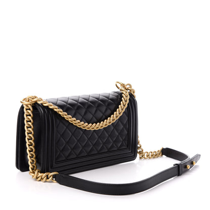 Chanel Lambskin Quilted Medium Boy Flap Black 3 of 9