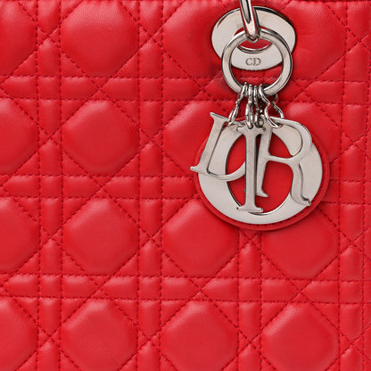 Christian Dior Lambskin Cannage Medium Lady Dior Red 8 of 14