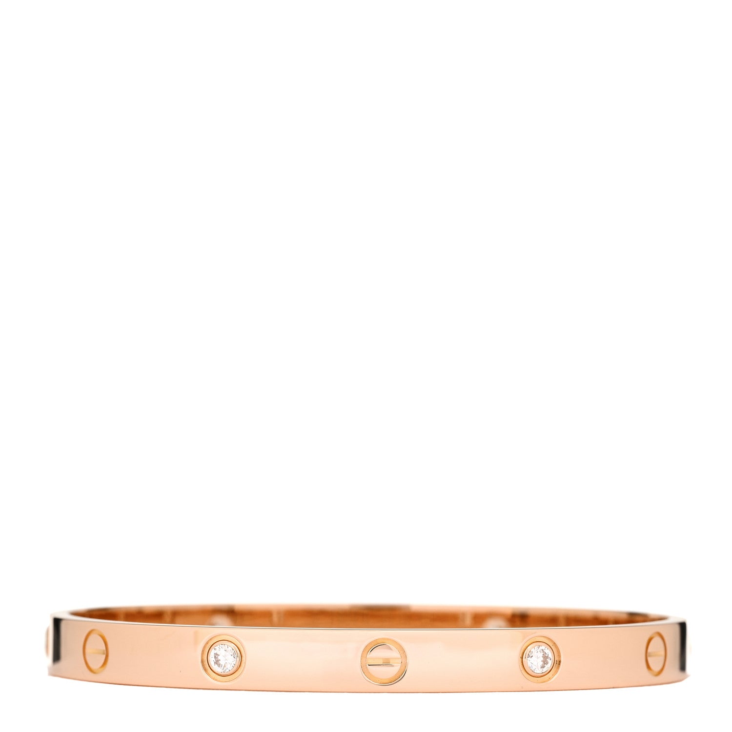 Cartier 18K Pink Gold 4 Diamond LOVE Bracelet 18 3 of 10