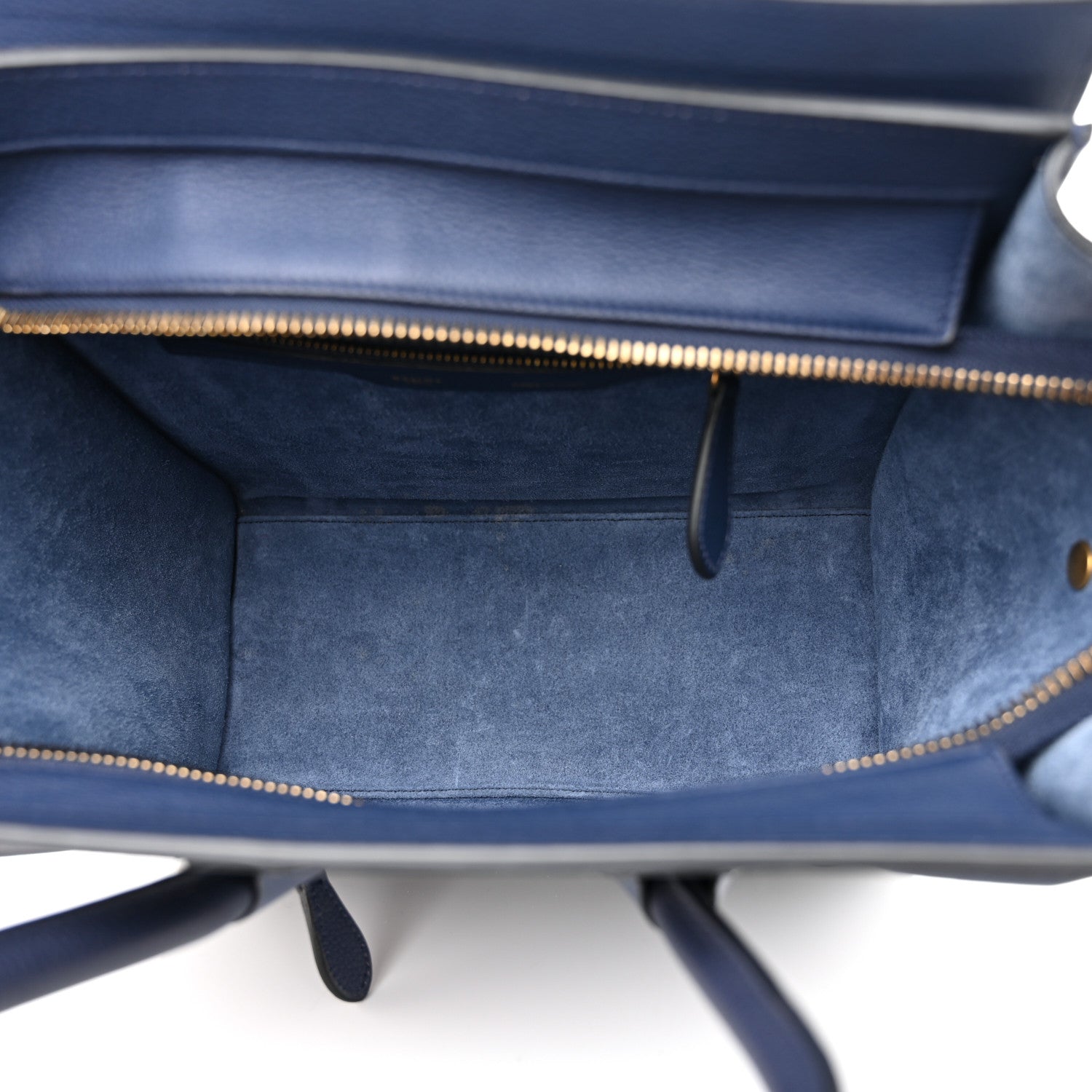 Celine Drummed Calfskin Micro Luggage Marine 5 of 11