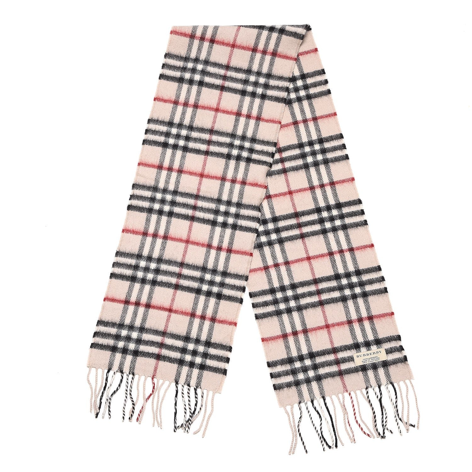 Burberry Cashmere House Check Fringe Scarf Beige 3 of 6