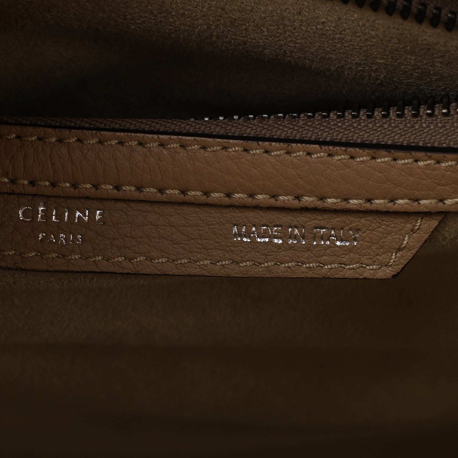 Celine Drummed Calfskin Micro Luggage Dune 6 of 12