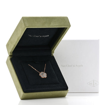 Van Cleef & Arpels 18K Rose Gold Mother of Pearl Lucky Spring Plum Blossom Necklace 6 of 6