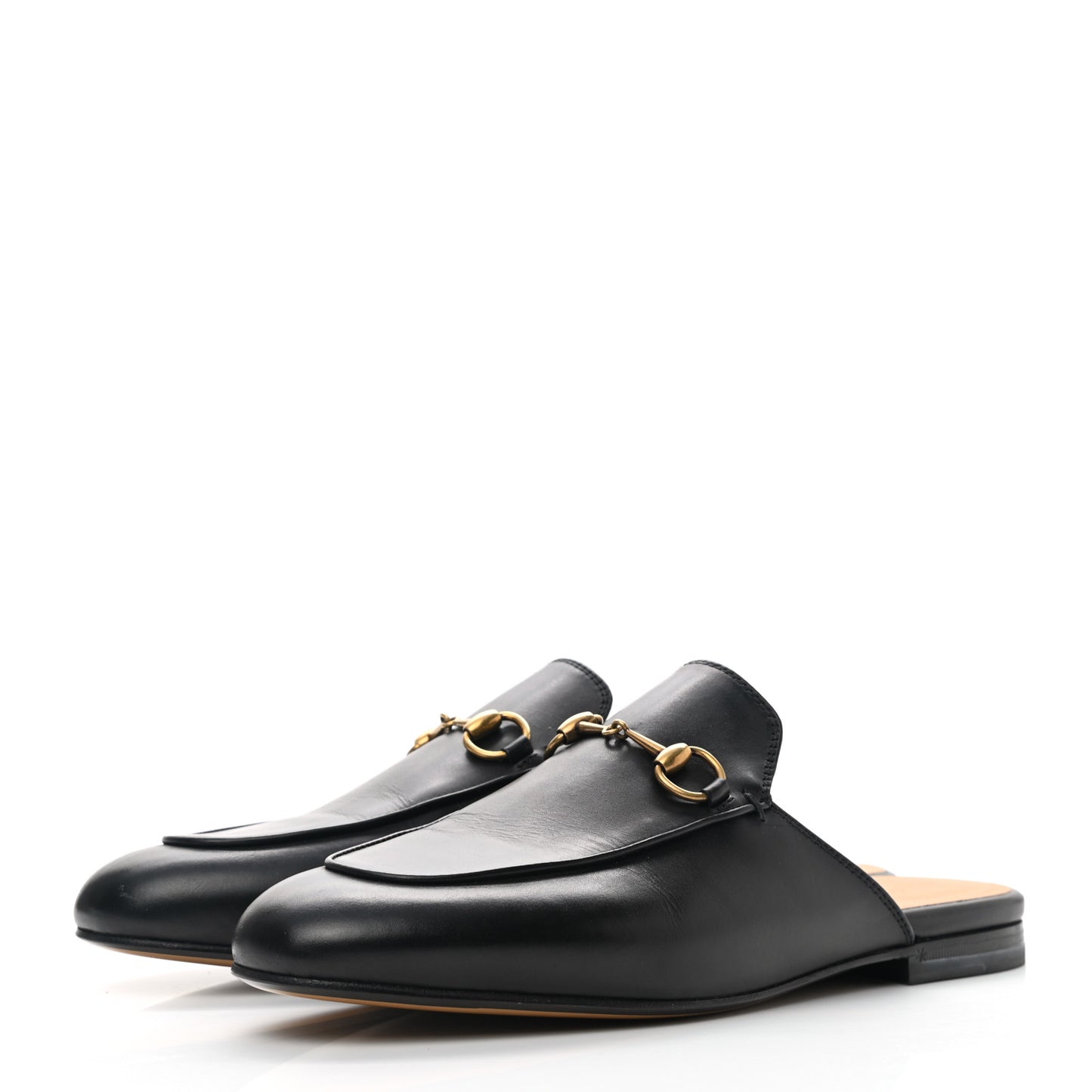 Calfskin Womens Princetown Slippers 38 Black