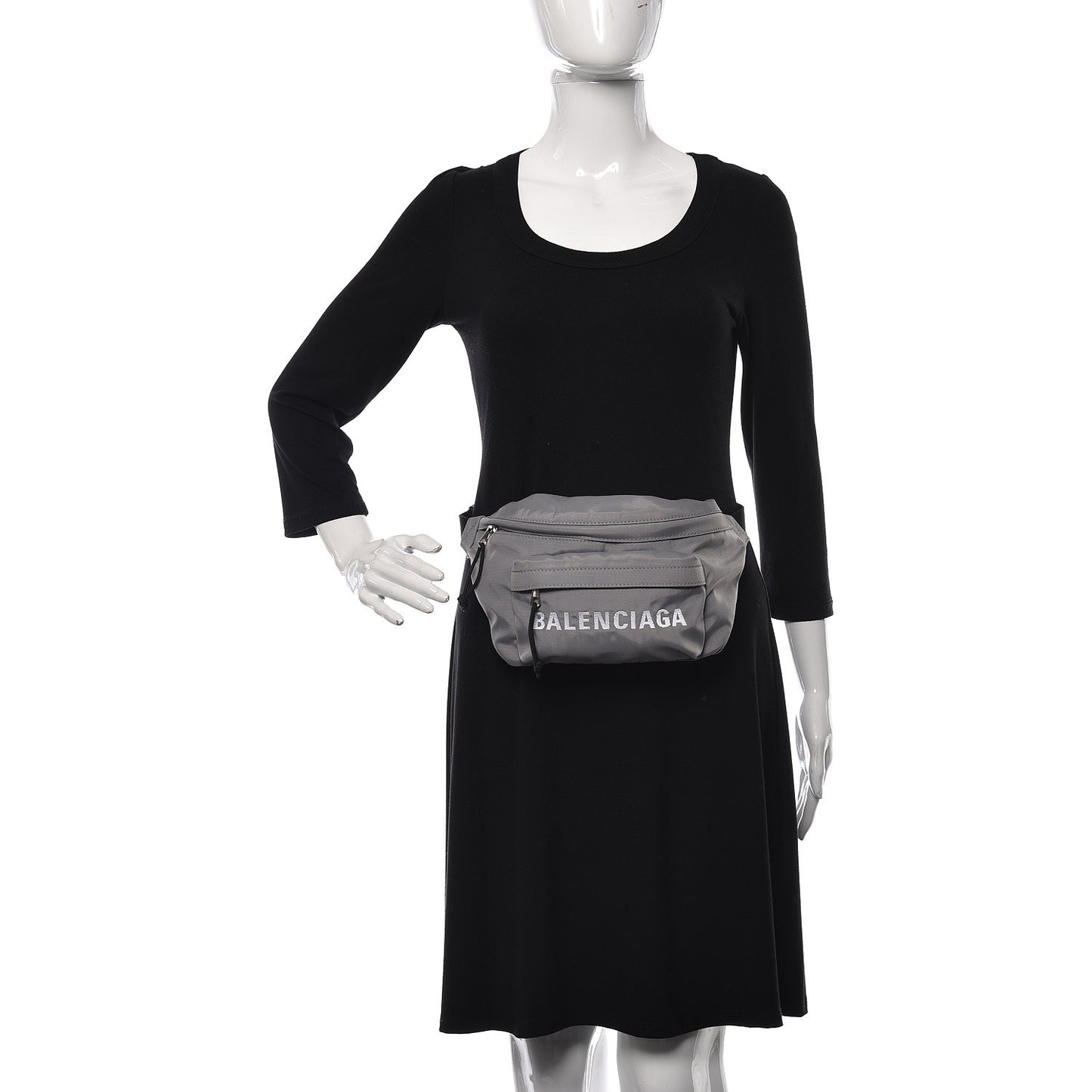 Sport Nylon Logo Wheel Beltpack Grey Black