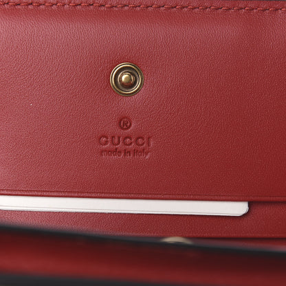 Gucci GG Supreme Monogram Cherry Embellished Card Case Wallet Hibiscus Red 5 of 7