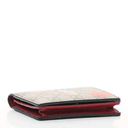 Gucci GG Supreme Monogram Tian Card Case Beige Multicolor Red 4 of 7