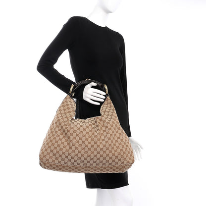 Gucci Monogram Large Horsebit Chain Hobo Dark Brown 2 of 12
