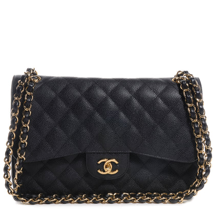 Chanel Caviar Quilted Jumbo Double Flap Black 1 of 8