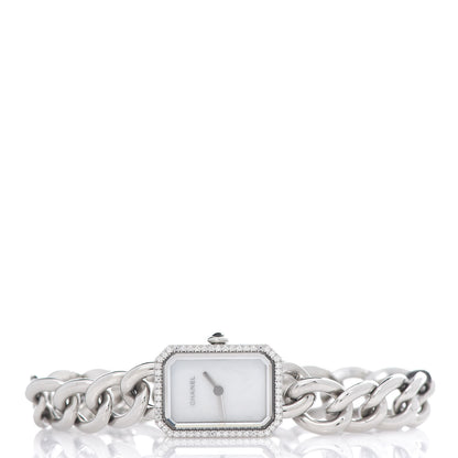 Chanel Stainless Steel Diamond Bezel Mother of Pearl 16mm Chain Premiere Quartz Watch 3 of 6