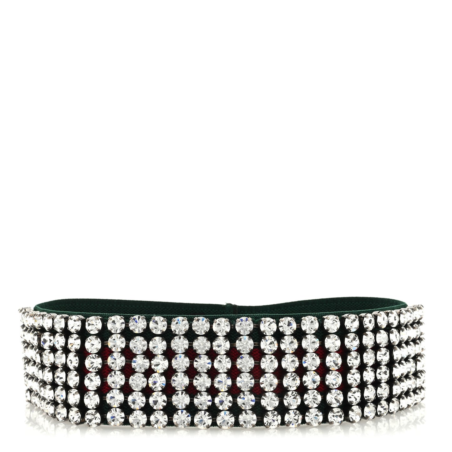 Crystal Embellished Webby Headband S Red Green