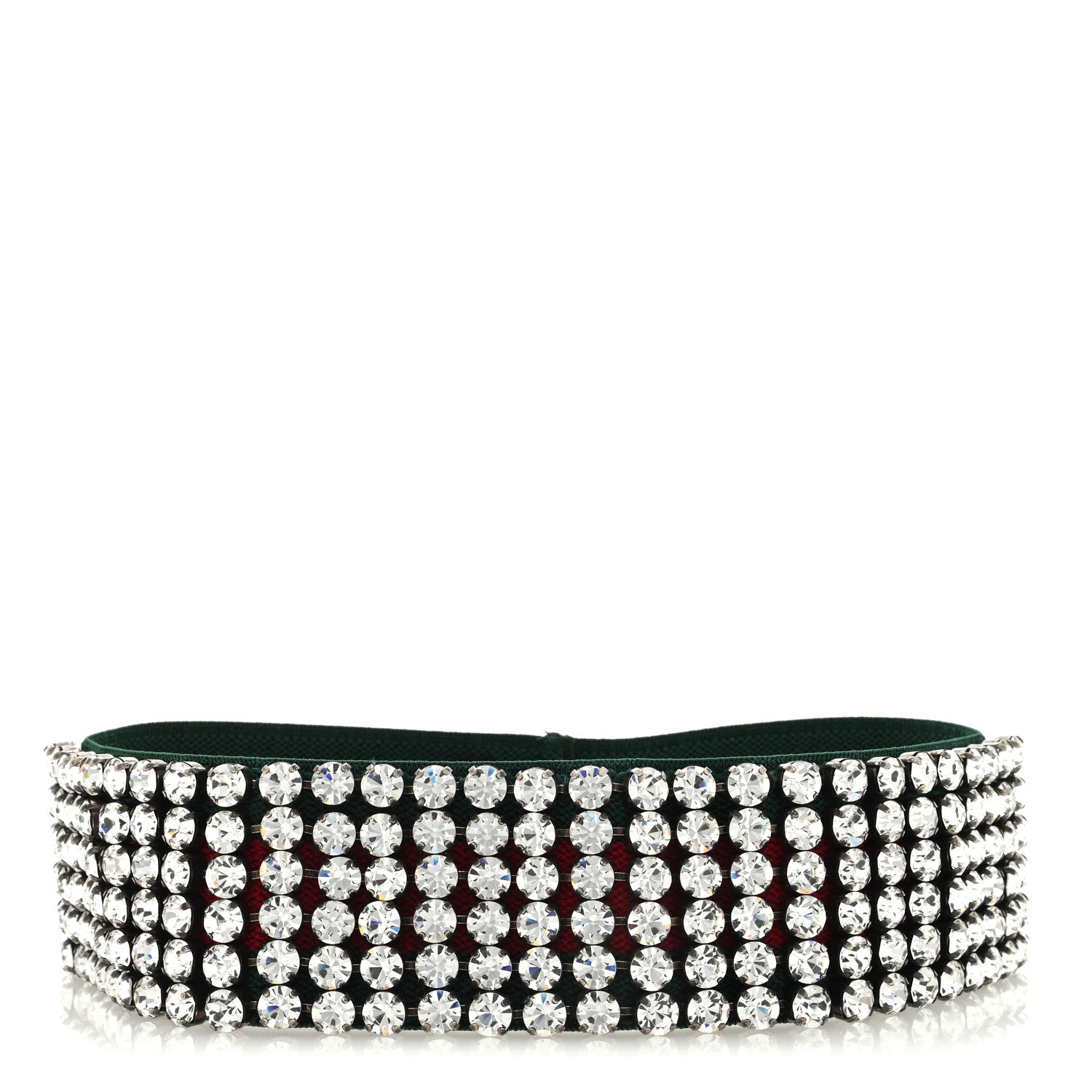 Gucci Crystal Embellished Webby Headband S Red Green 1 of 3