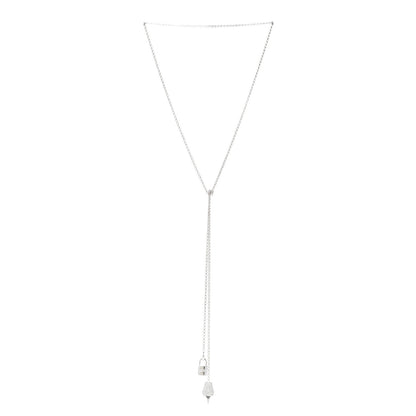 Hermes 18K White Gold Diamond MM Kelly Clochette Long Necklace 3 of 6